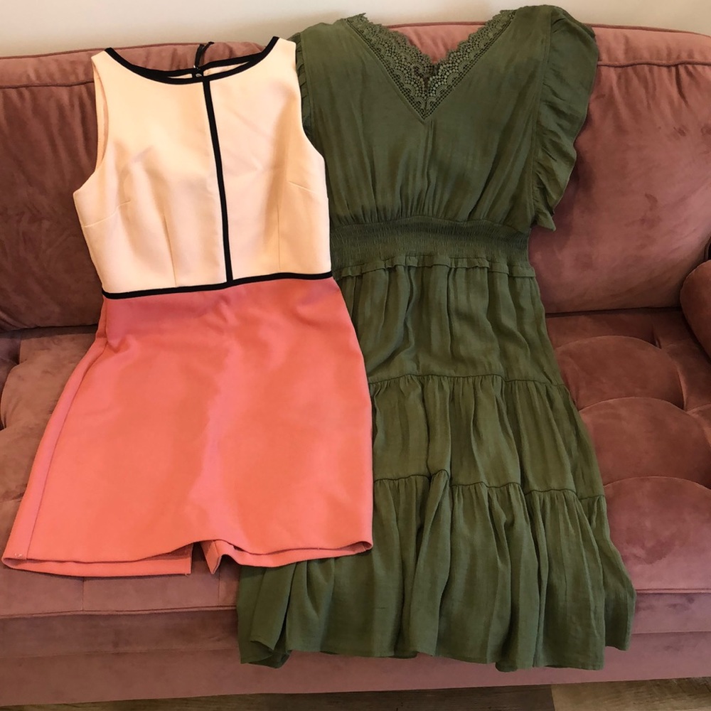 Nanette Lepore Pink and Cream Colorblock Dress